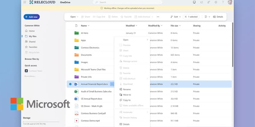 Microsoft Upgrades Offline Mode for OneDrive
